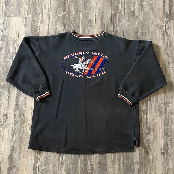 Vintage 90s Beverly Hills Polo-Club Polo Sweatshirt Pullover Size XXL - Picture 4 of 7